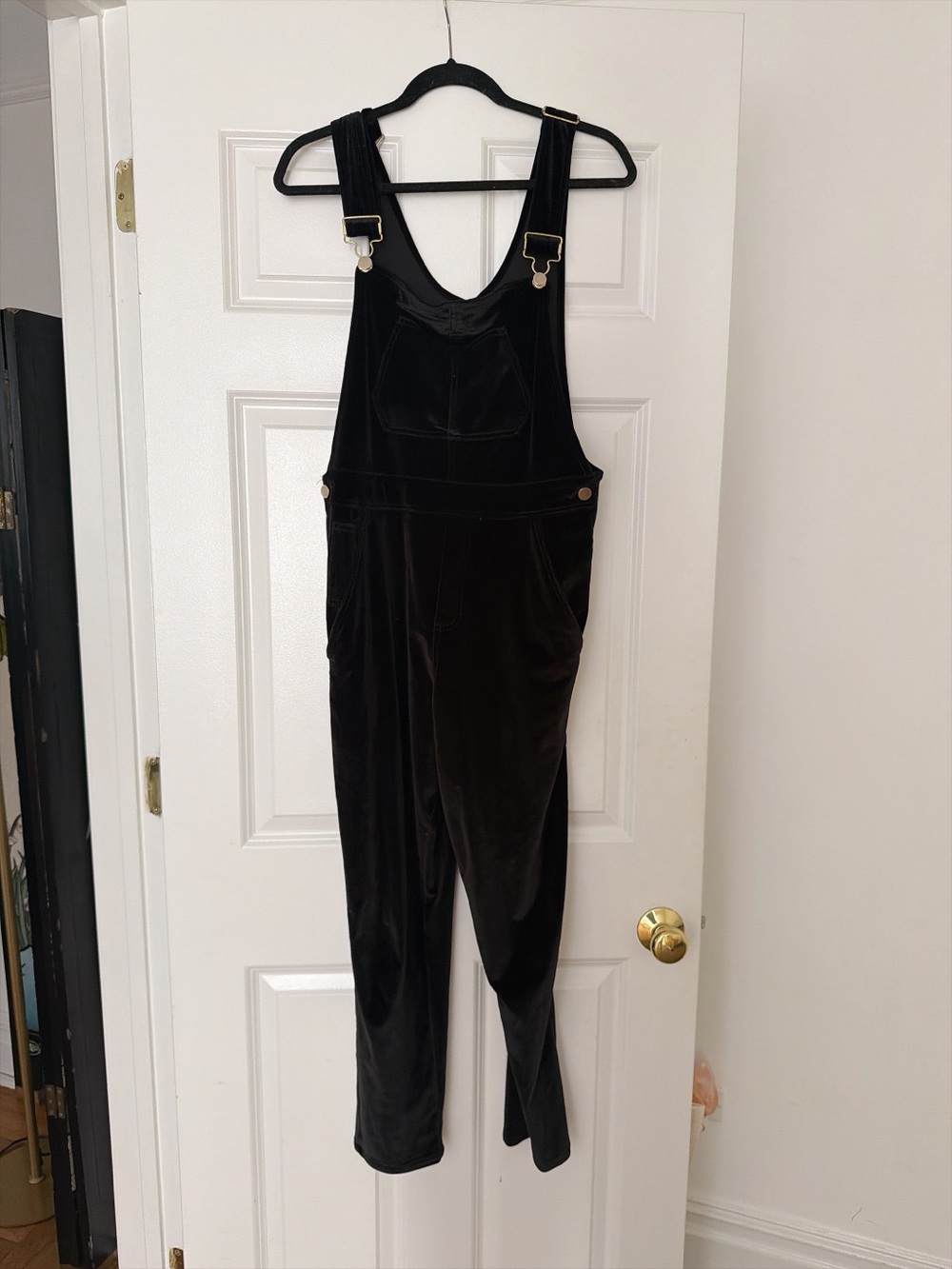 Second Skin Overalls Black Velvet Jumpsuit Overalls